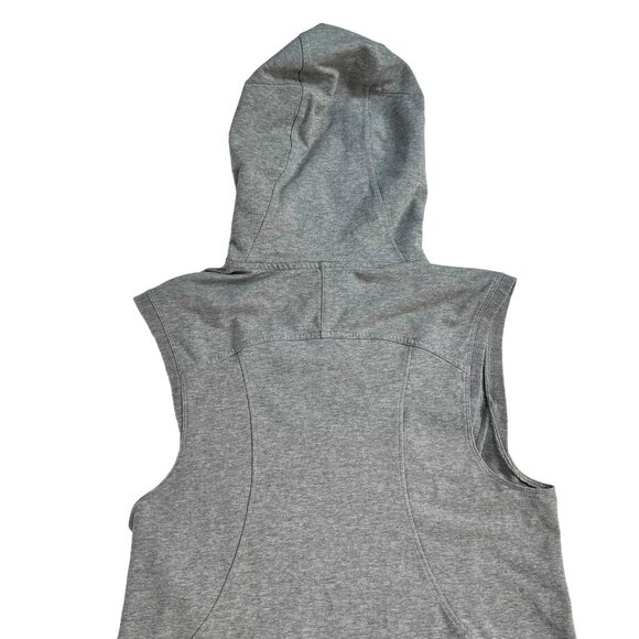 Lululemon Womens Light Gray Pocket Sleeveless Running Pullover Hoodie Size 4 - Picture 4 of 12